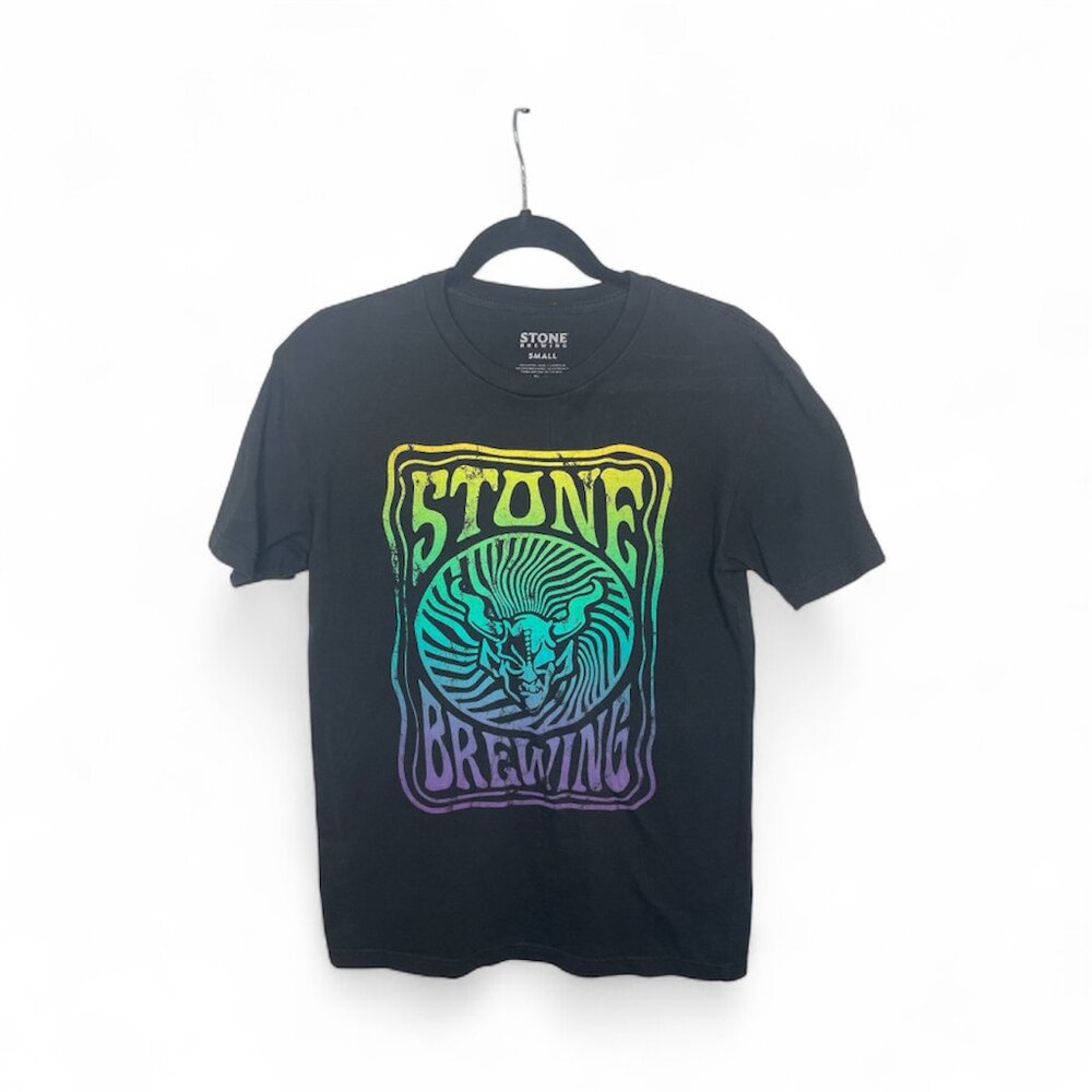 Stone Brewing Small Adult Black Shirt Brewery Beer Womens Rainbow Psychedelic
